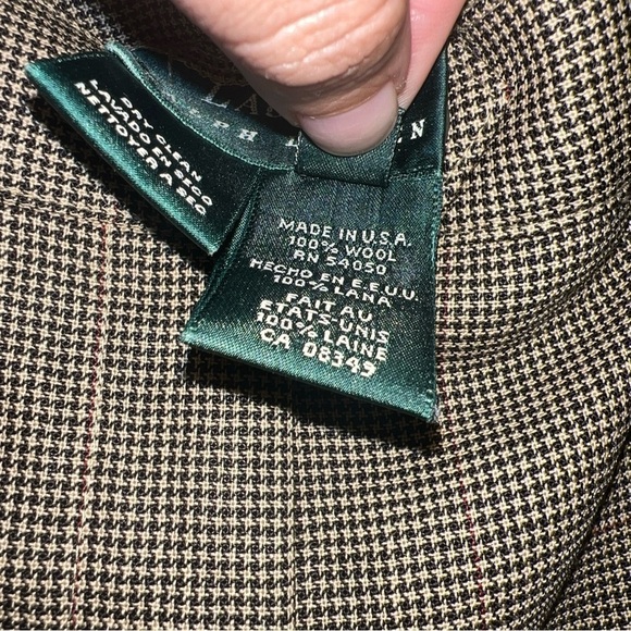 Women Vtg Wool Ralph Lauren High Rise Pleated Trouser Pants Size 6 Herringbone - Picture 5 of 9